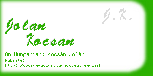 jolan kocsan business card